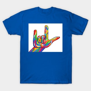 American Sign Language I Love You Bold Color T-Shirt